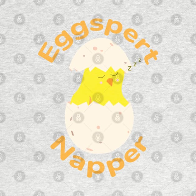 Eggspert Napper - Easter Chick sleeping in a cracked egg by skauff